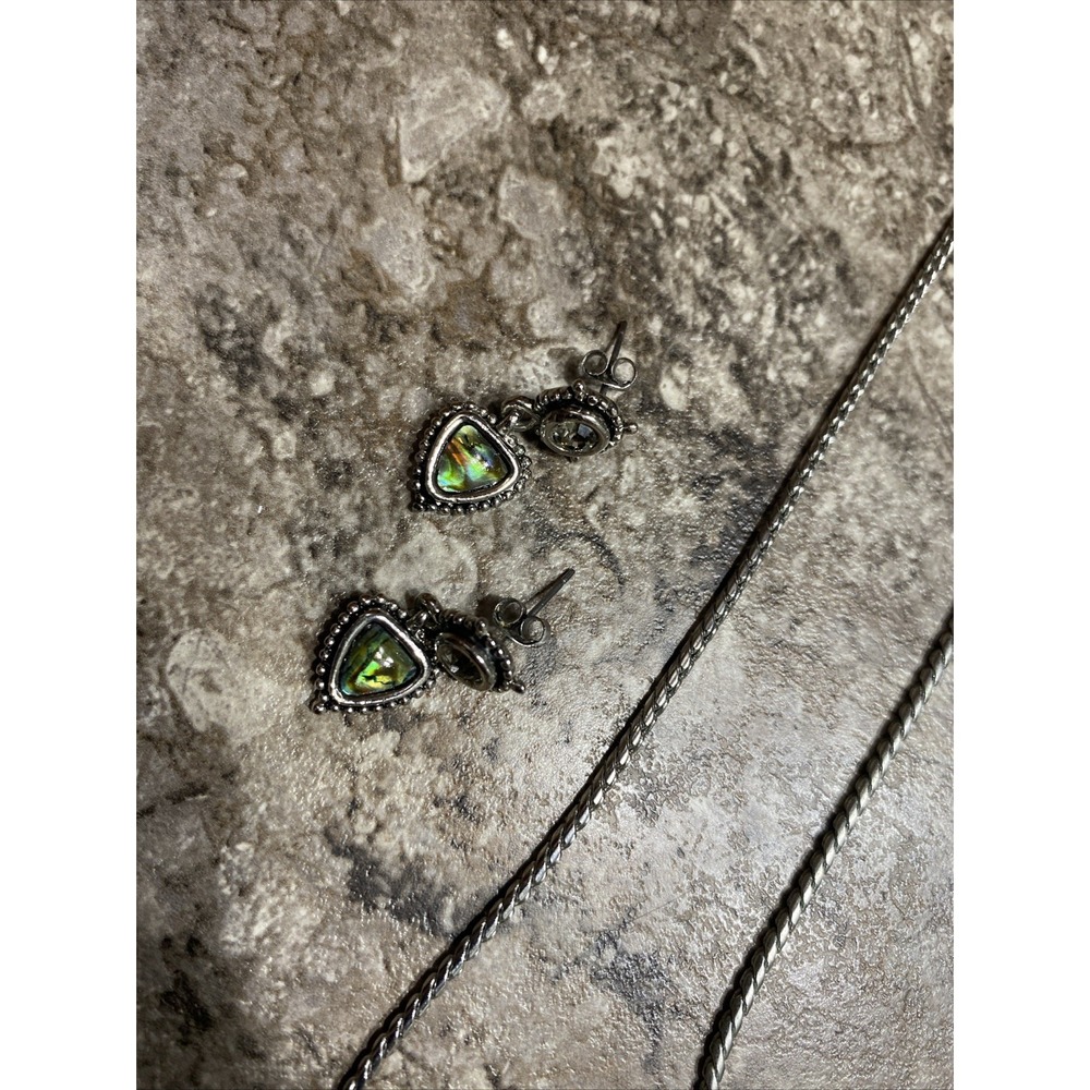 Vintage‎ Cookie Lee Inset Stones Blue & Green & Silver Tone Bracelet Necklace… - Picture 6 of 7